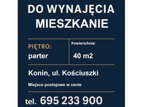 Do wynajęcia - mieszkanie  - Konin, Kościuszki