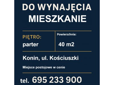 Do wynajęcia - mieszkanie  - Konin, Kościuszki