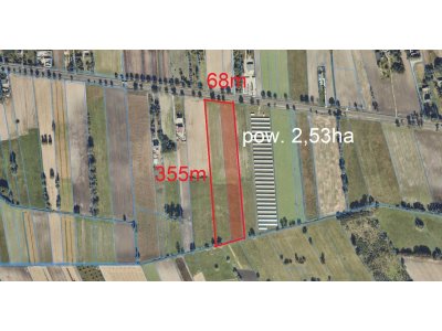 Na sprzedaż: Działka inwestycyjno-rolna przy DK92 – Spławie, gm. Golina – 2,53 ha