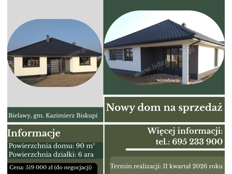 NOWY DOM W STANIE DEWELOPERSKIM – 90 m² • 3 sypialnie