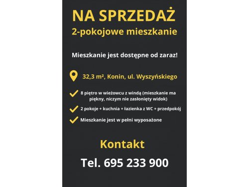 NA SPRZEDAŻ- 2-pokojowe mieszkanie z pięknym widokiem