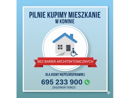 KUPIMY: Mieszkanie bez barier architektonicznych – Konin – do 40 m²
