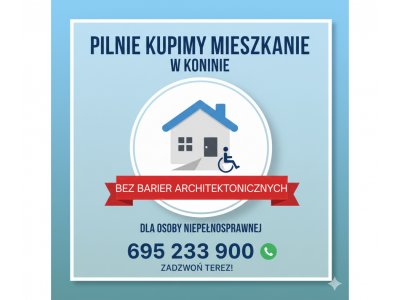 KUPIMY: Mieszkanie bez barier architektonicznych – Konin – do 40 m²