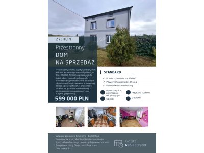 Przestronny dom 150 m² na dużej działce 37 ar – Żychlin, k. Konina