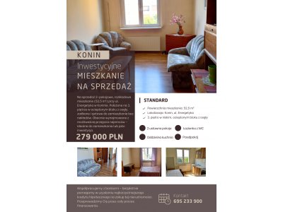 Gotowiec inwestycyjny lub idealne M2 w sercu Konina – ul. Energetyka!