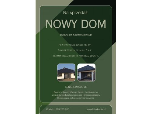NOWY DOM W STANIE DEWELOPERSKIM – 90 m² • 3 sypialnie