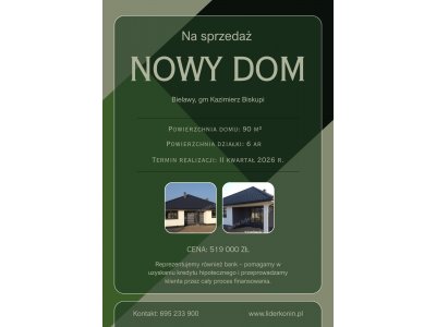 NOWY DOM W STANIE DEWELOPERSKIM – 90 m² • 3 sypialnie