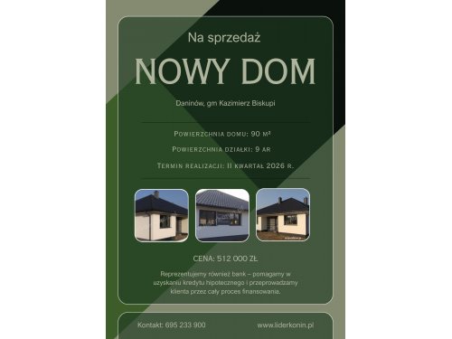 NOWY DOM W STANIE DEWELOPERSKIM – 90 m²