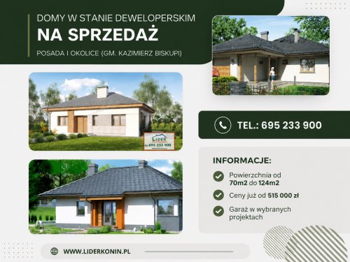 Nowe domy na sprzedaż – Posada, Olesin, Sokółki, Bielawy
