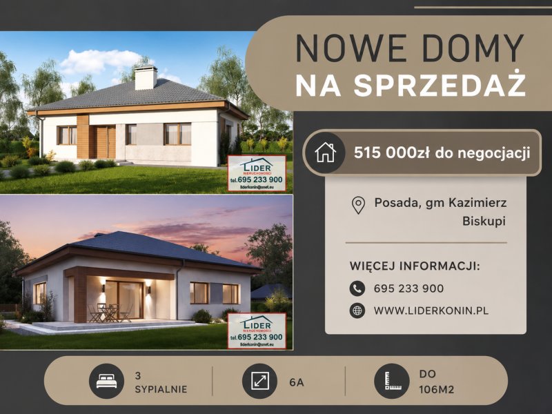 Sprzedam nowe domy – Posada k. Konina