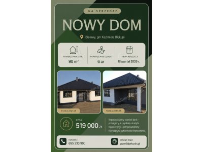 NOWY DOM W STANIE DEWELOPERSKIM – 90 m² • 3 sypialnie