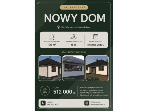 NOWY DOM W STANIE DEWELOPERSKIM – 90 m²