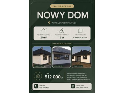 NOWY DOM W STANIE DEWELOPERSKIM – 90 m²