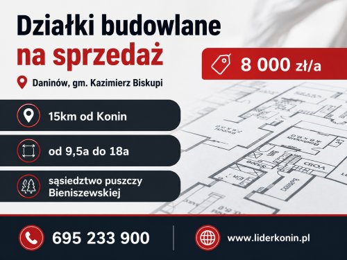 Sprzedam działki budowlane przy lesie w gm. Kazimierz Biskupi