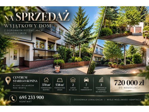 Dom mieszkalno-usługowy 370 m² | Centrum Starego Konina | Inwestycja